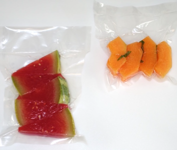 Compressed Melon Vacuum sealing creates a textural change without the need of heat