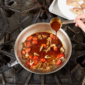 Adding Sauce to Aromatics