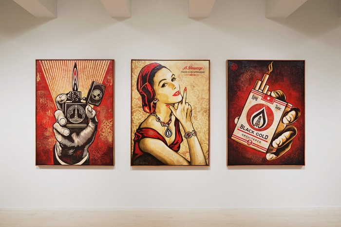 Shepard Fairey’s On Our Hands. Photograph: Jacob Lewis Gallery
