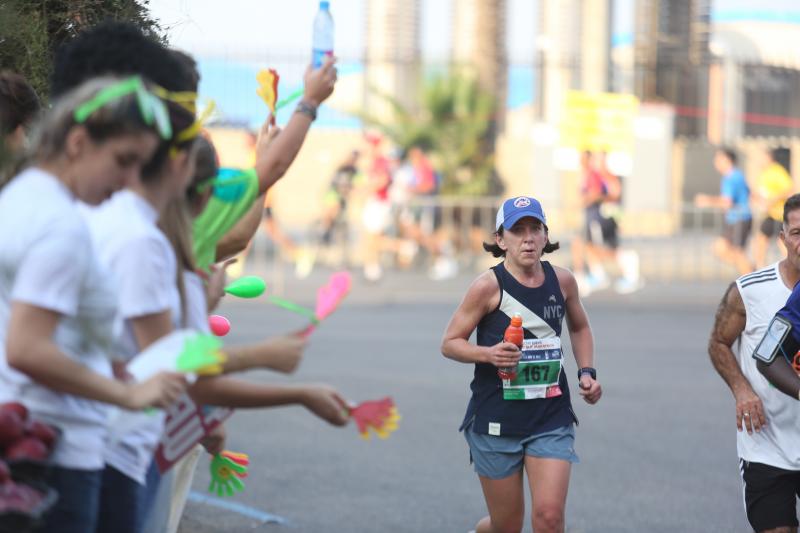 The author running in the Beirut Marathon.