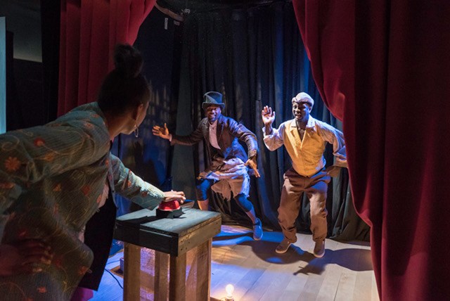 3/Fifths actors are made to dance in a sort of minstrel show.. SOURCE COURTESY OF 3/FIFTHS / JAMES SCRUGGS