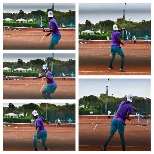 Cote D’ Ivoirian player, Eliakim “Wilfried” Coulibaly (ITF #62) whipping through a forehand at the ITF/CAT High Performance Tennis Centre Morocco, July 2018.