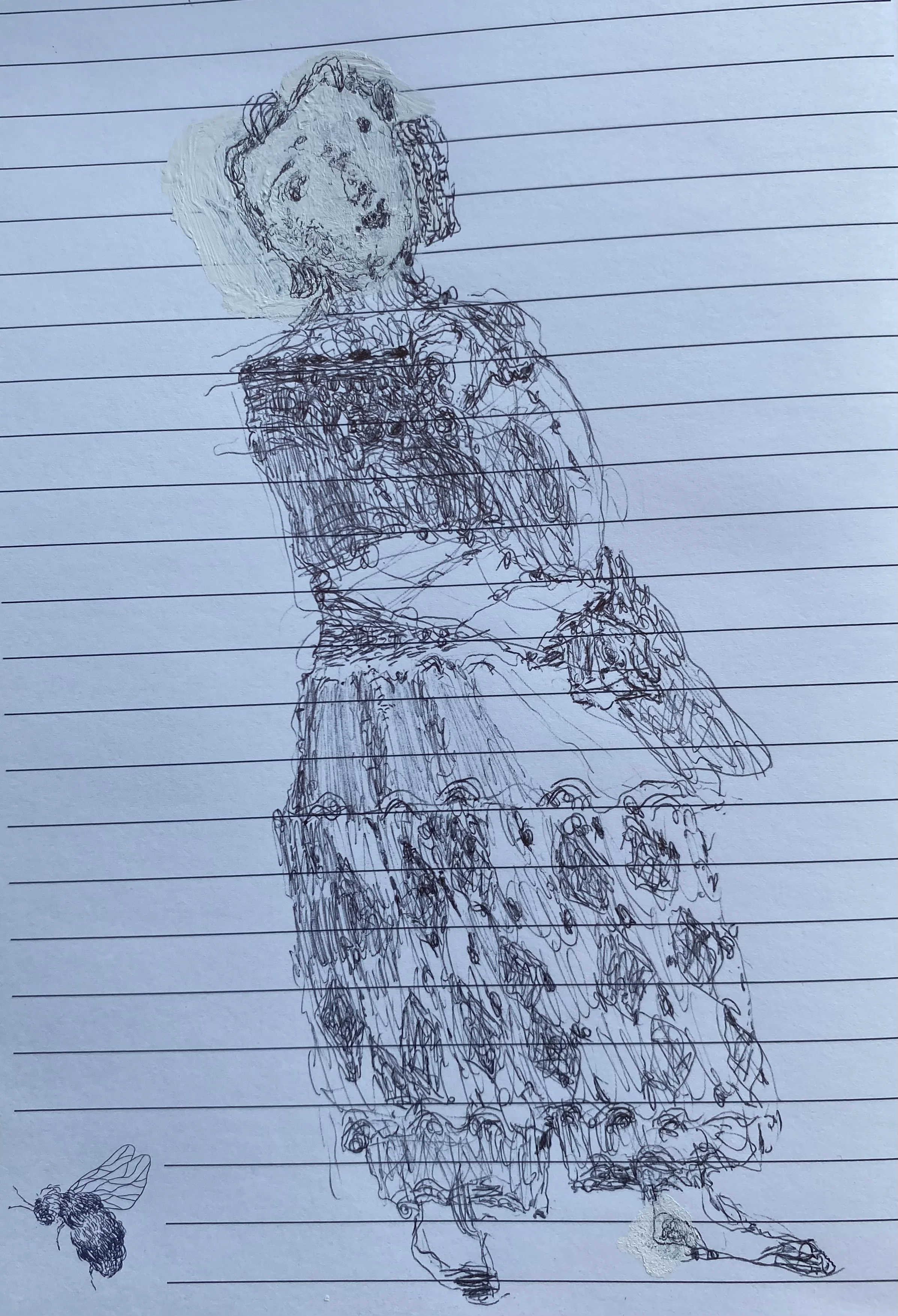 girl in patterned silk dress