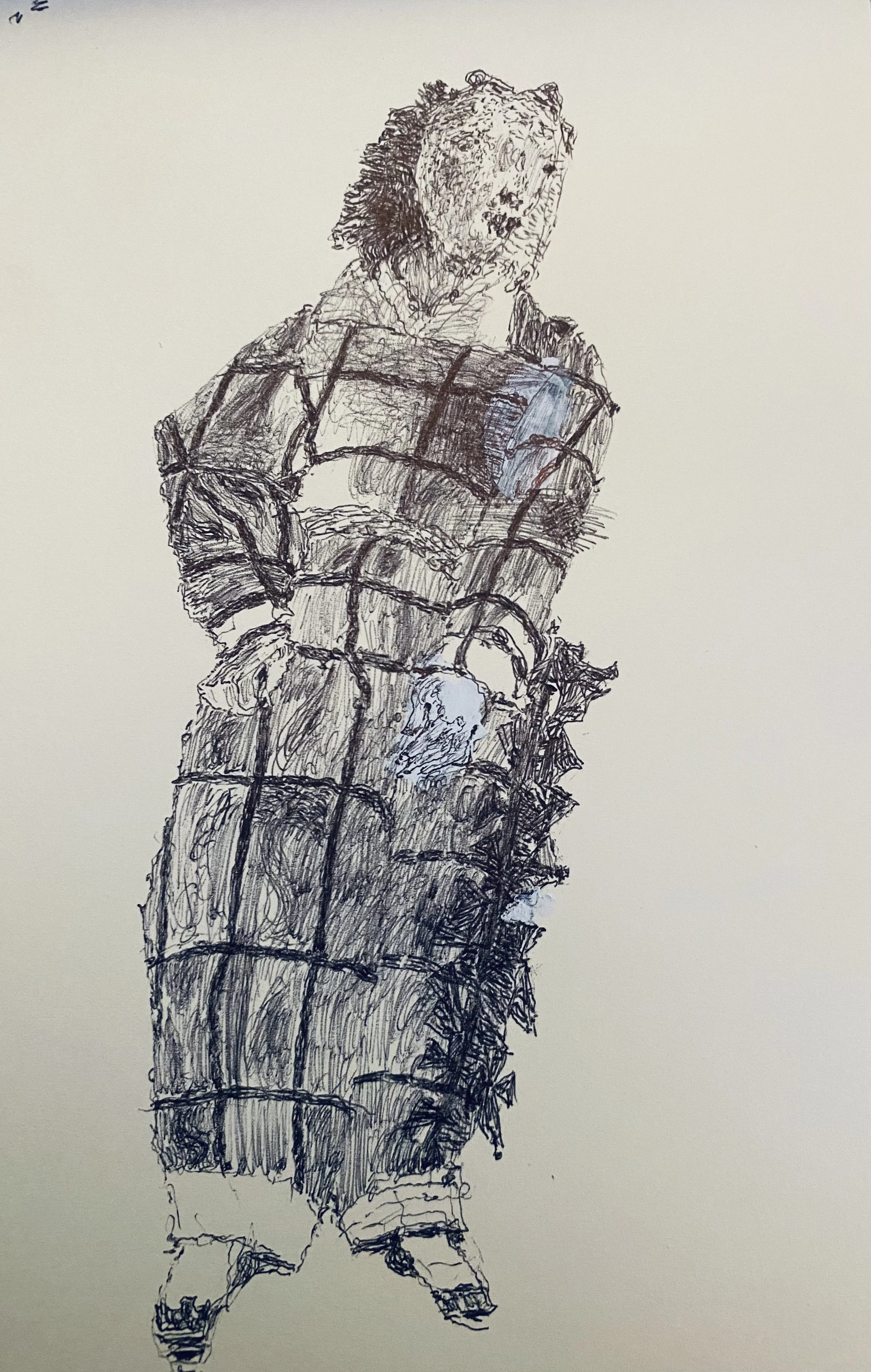 Square colour silk dressed lad