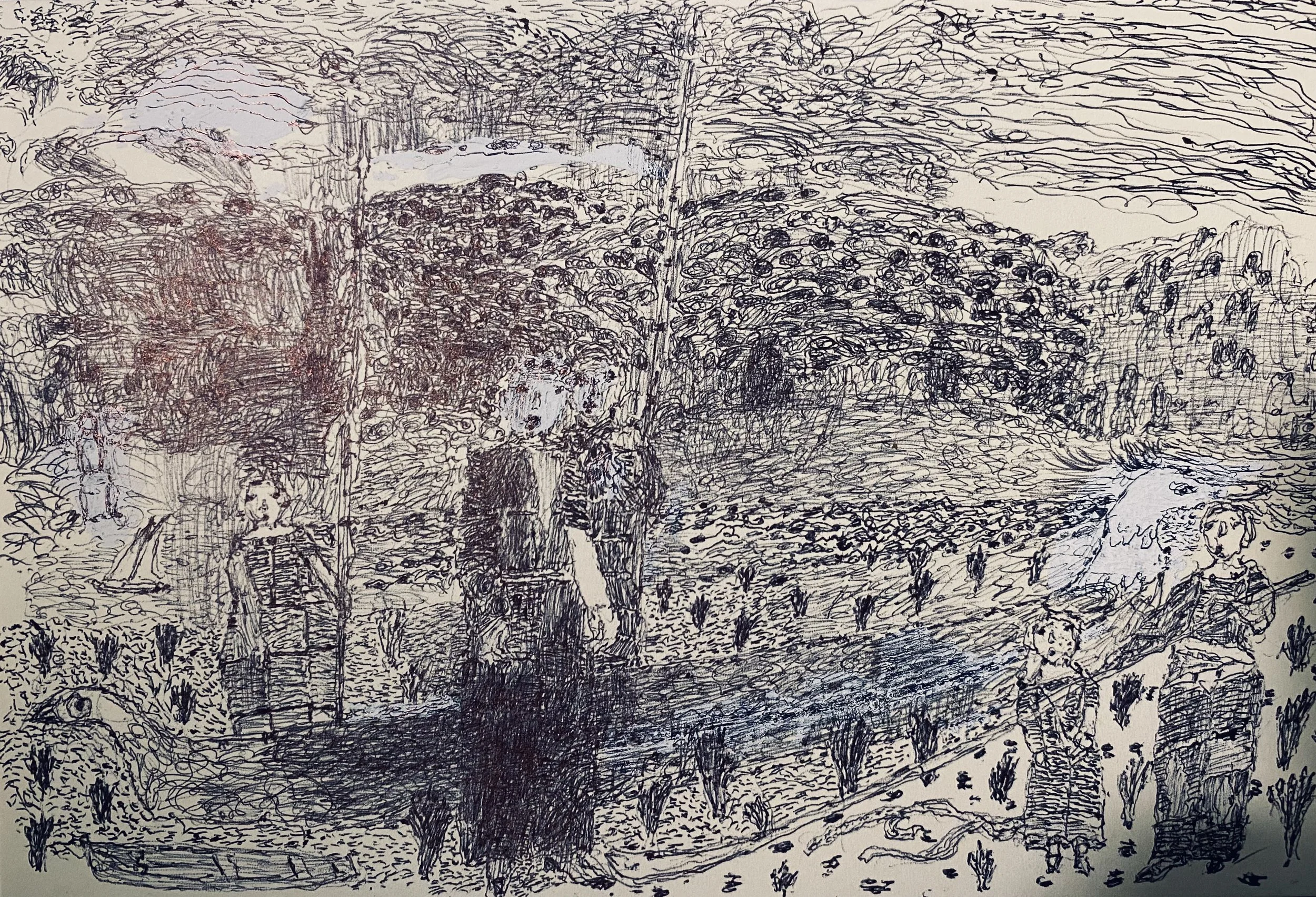 Boat Children and flooded Lakeland field