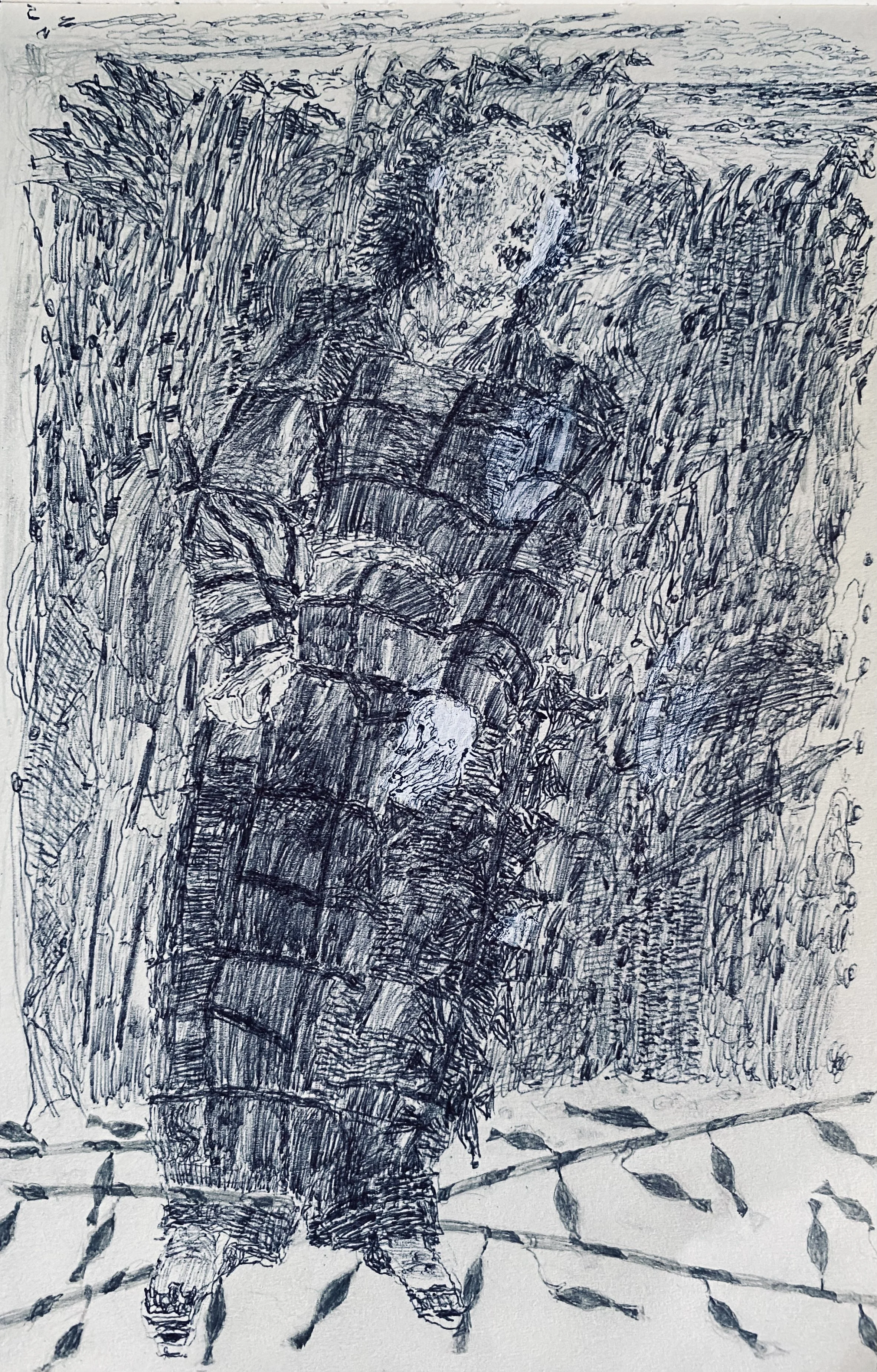 orlando in the reeds with rods and thin metal fish painted black