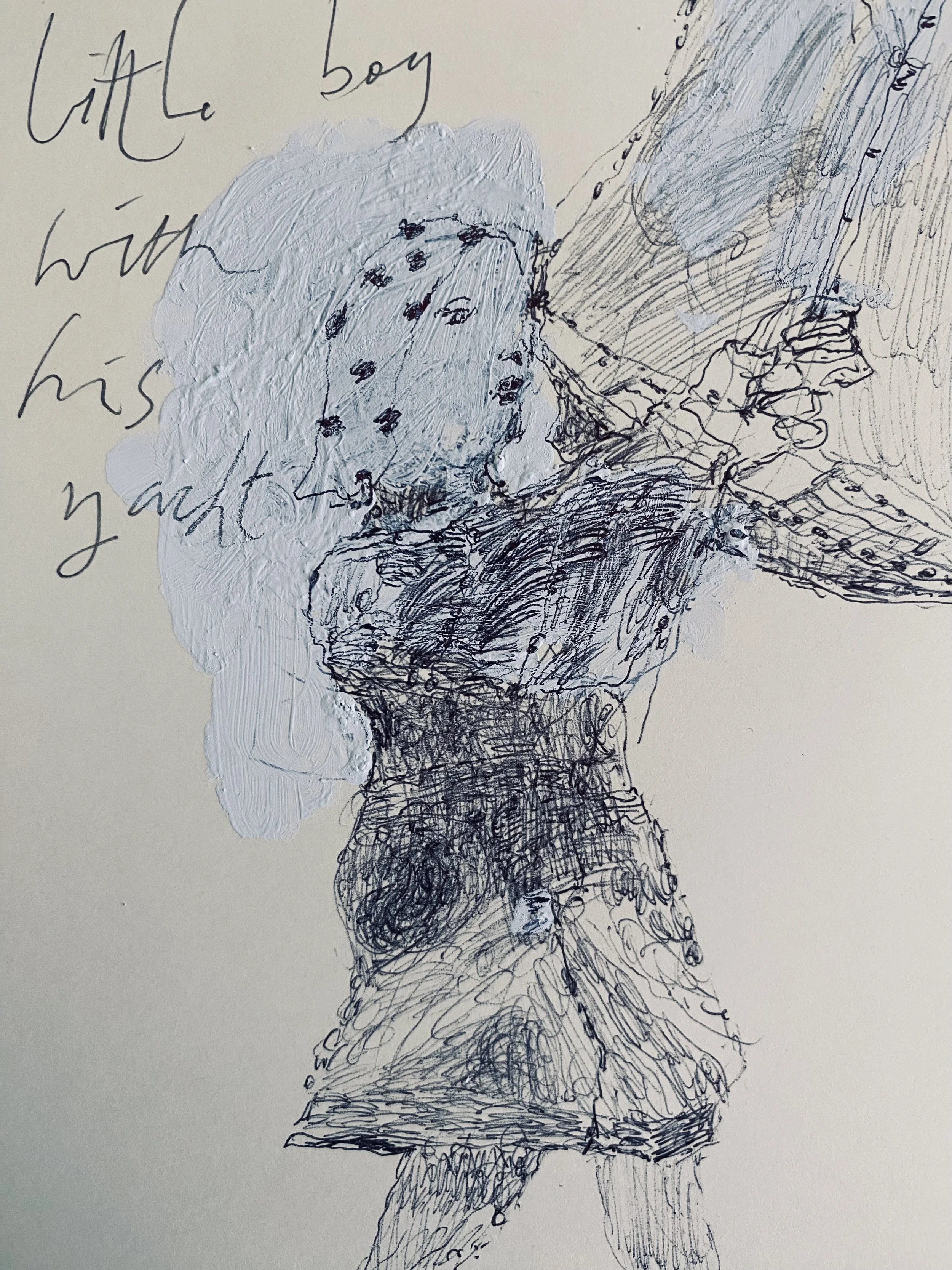 (detail) little boy with yacht