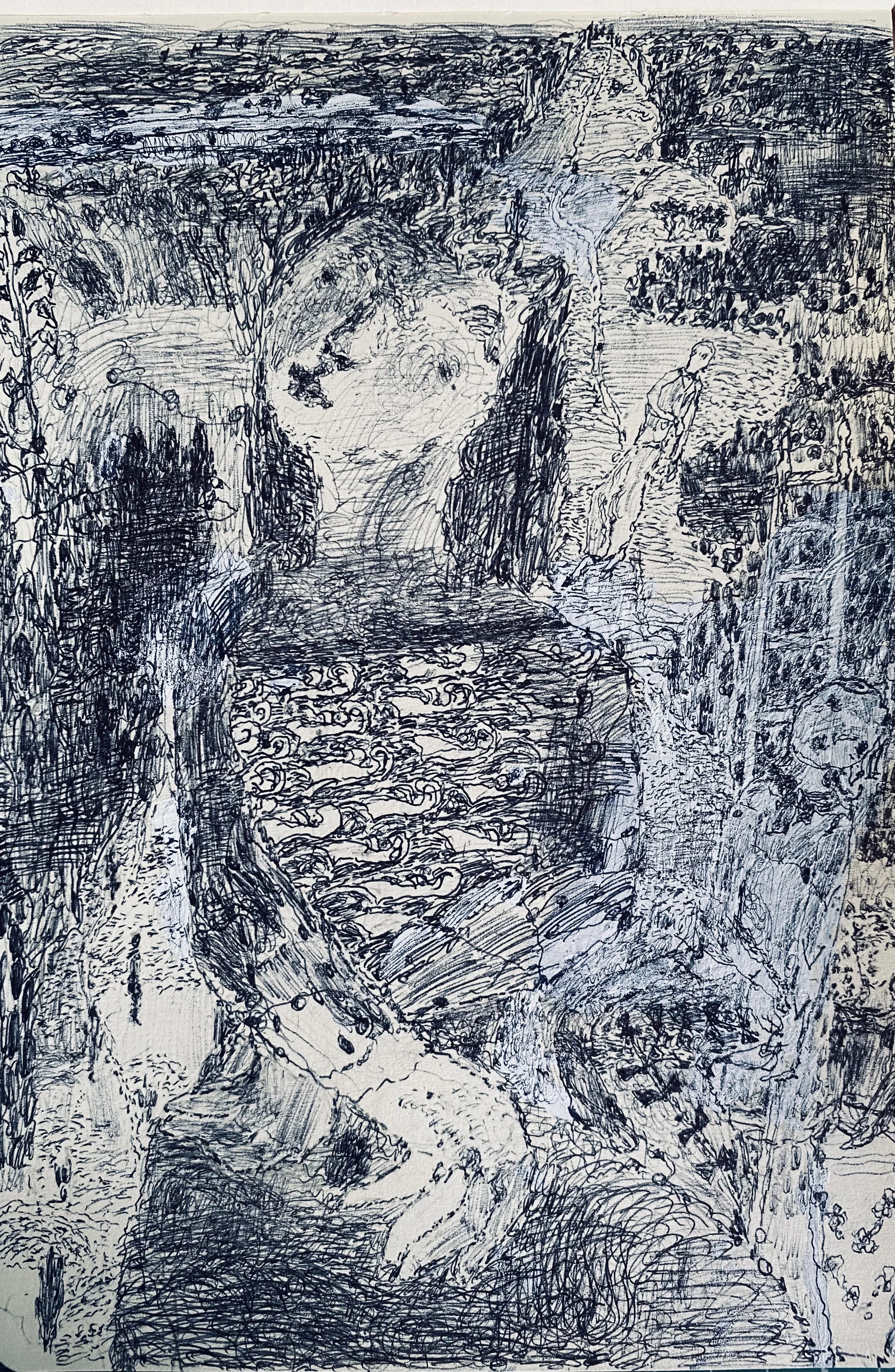 ..the long pathway to the stately home through the distant trees