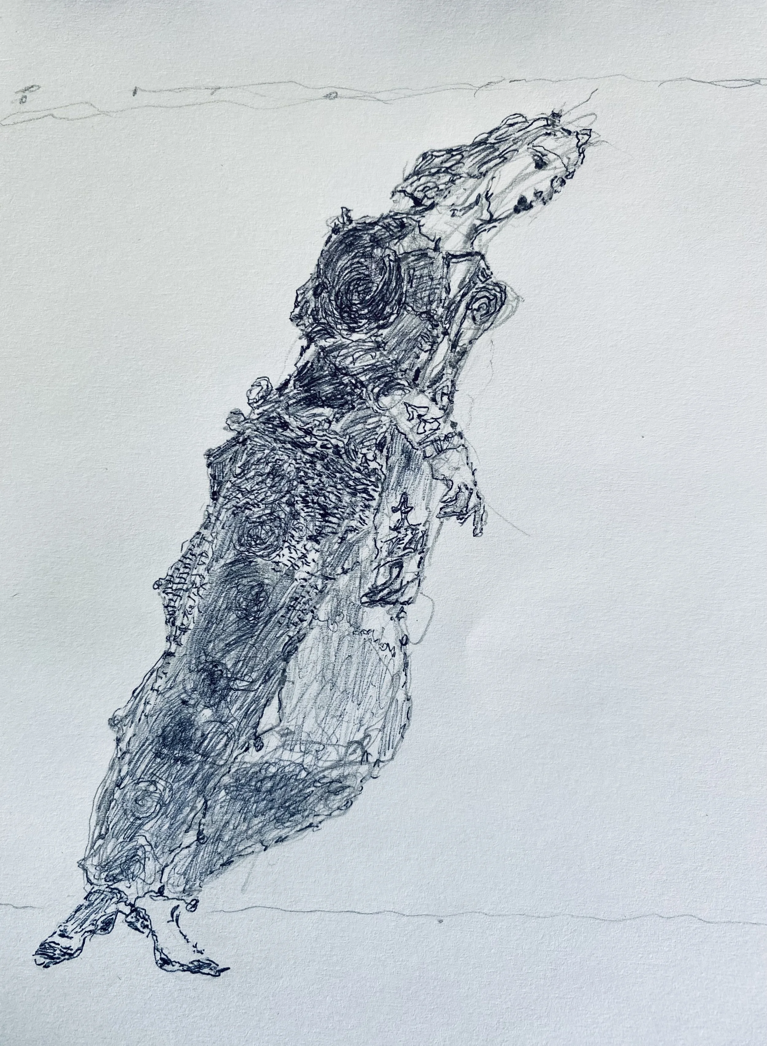 leaning figure for wall composition