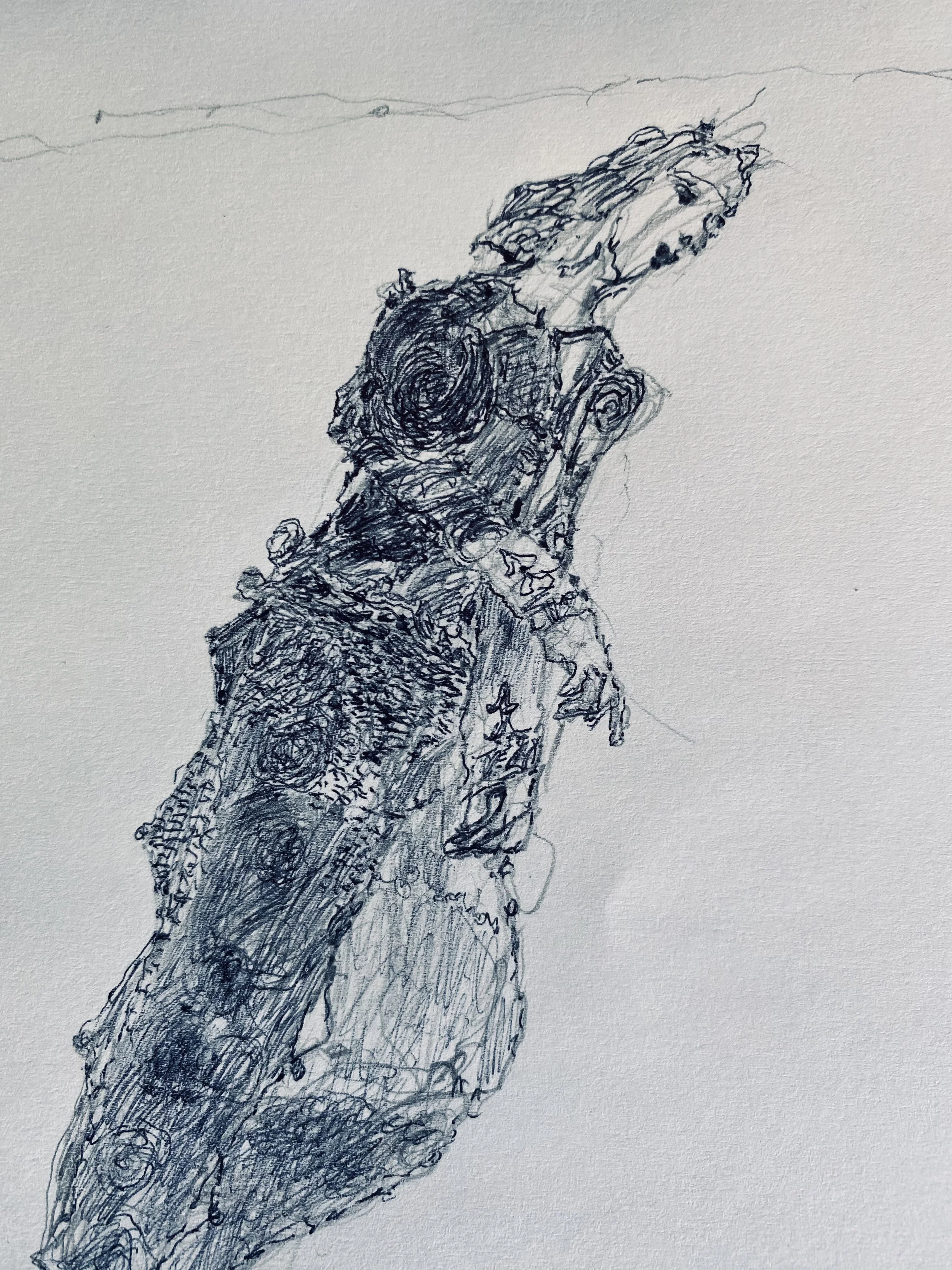 (detail) leaning figure for wall composition