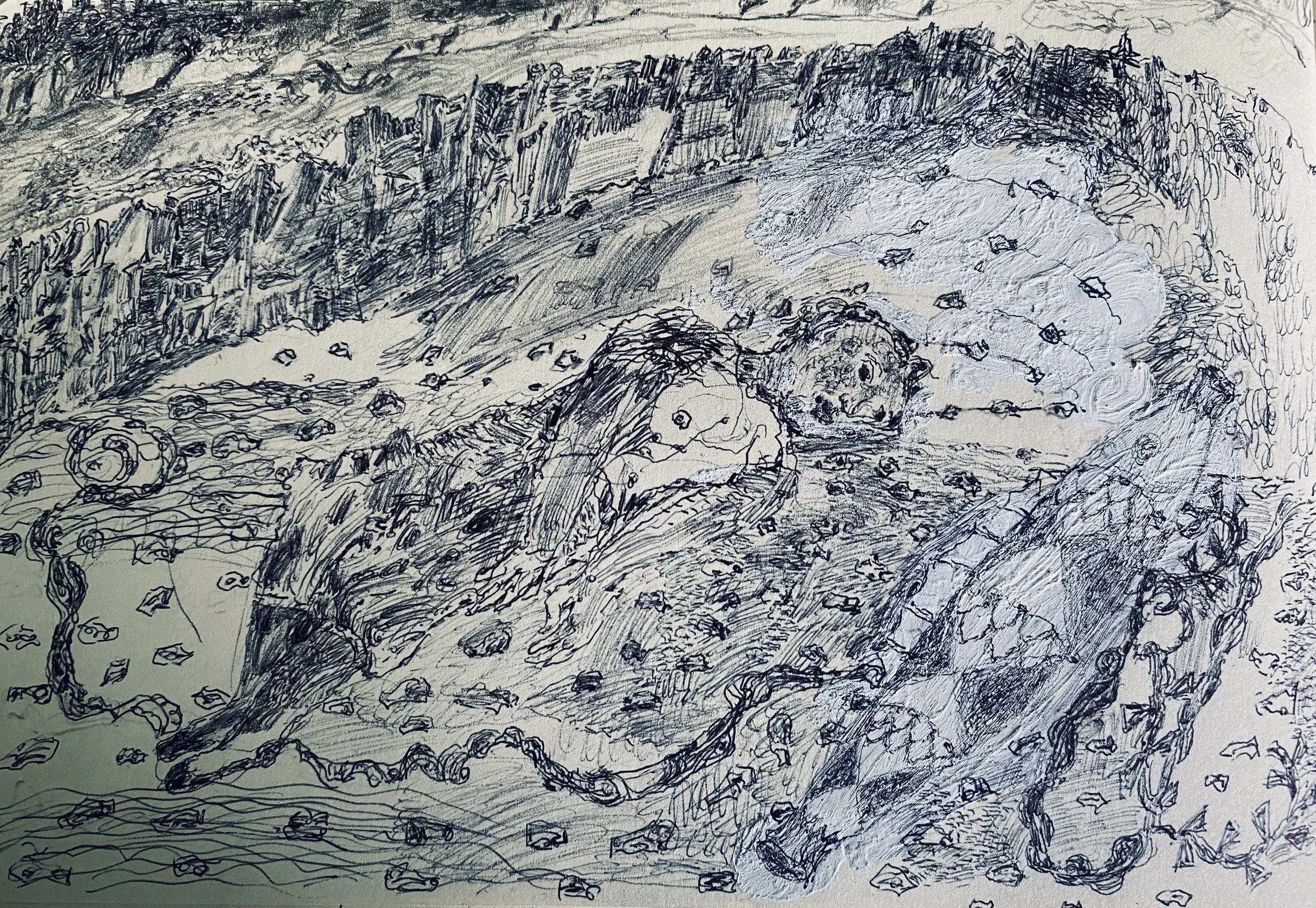 ..an uncomfortable nap in the quarry with my Japanese paper  kite