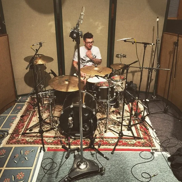 Dave getting ready to track some drums here at Applehead Studio. #throwingsnakes