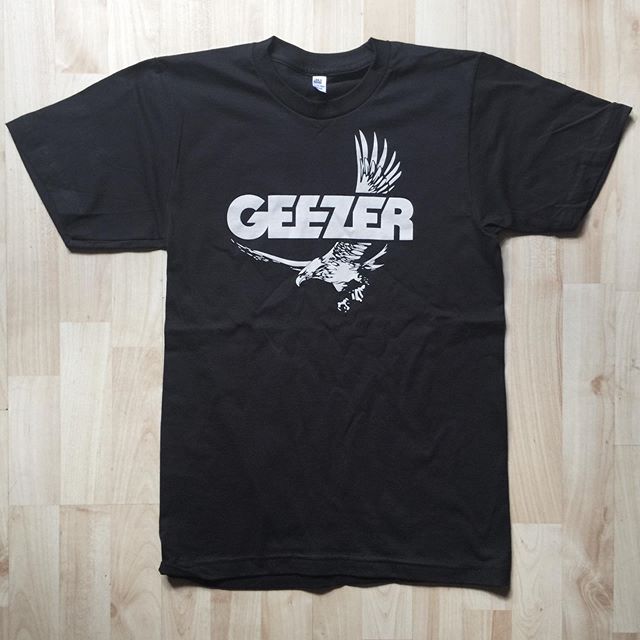 Check out these new GEEZER shirts 🦅👀 The band will be selling these at shows for only $10, catch them next at BSP Kingston w/ Nigerian Psych Rocker Mdou Moctar on June 27. (Shirt graphic by @kimzang)  #geezertown #boneshakerrecords #kingstonny #hud