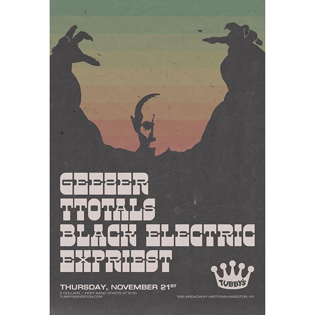 Tonight! We&rsquo;ve got Geezer and Expriest at Tubbys in Kingston - music starts at 8:30 sharp, don&rsquo;t miss this! #boneshakerrecords #geezertown #expriest #kingstonny #hudsonvalleymusic #kingstondoom #gloom #stoner #psych #boogie #tubbyskingsto