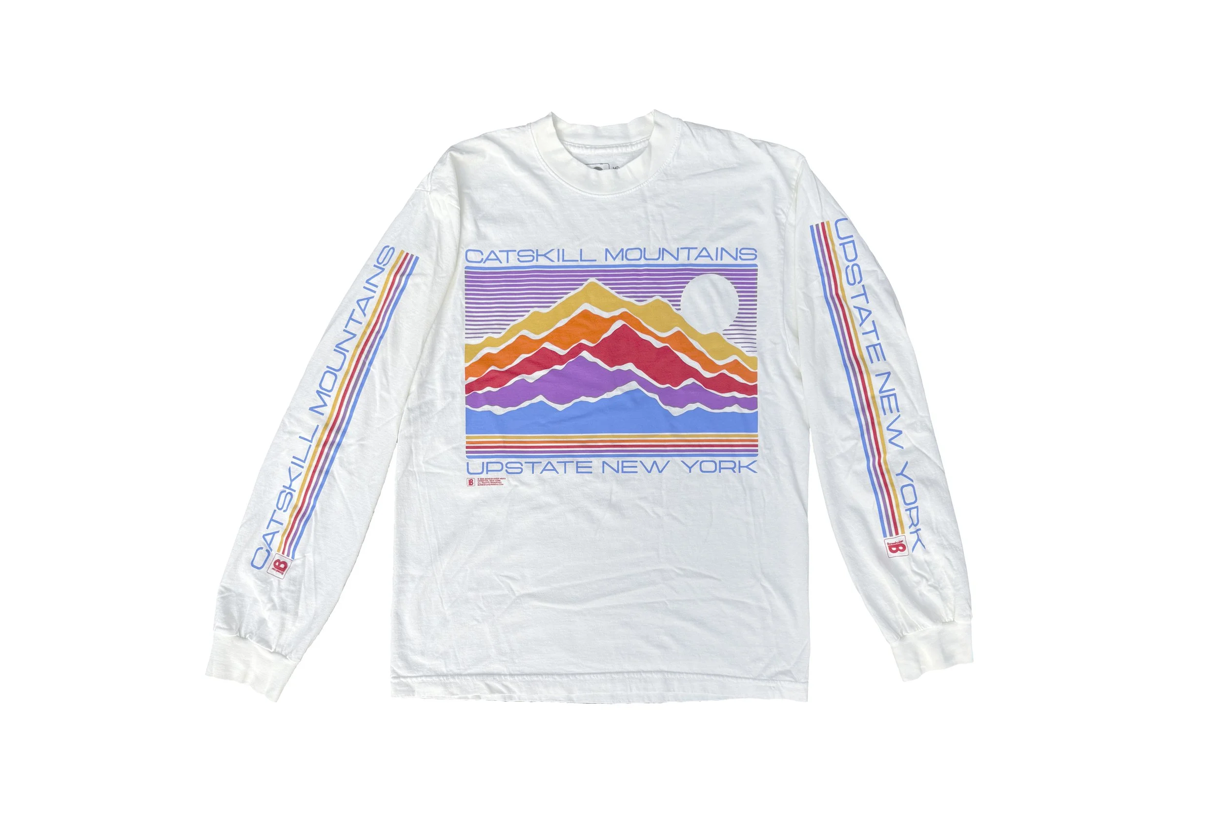 Catskill Mountains Retro L/S Tee - Vintage White