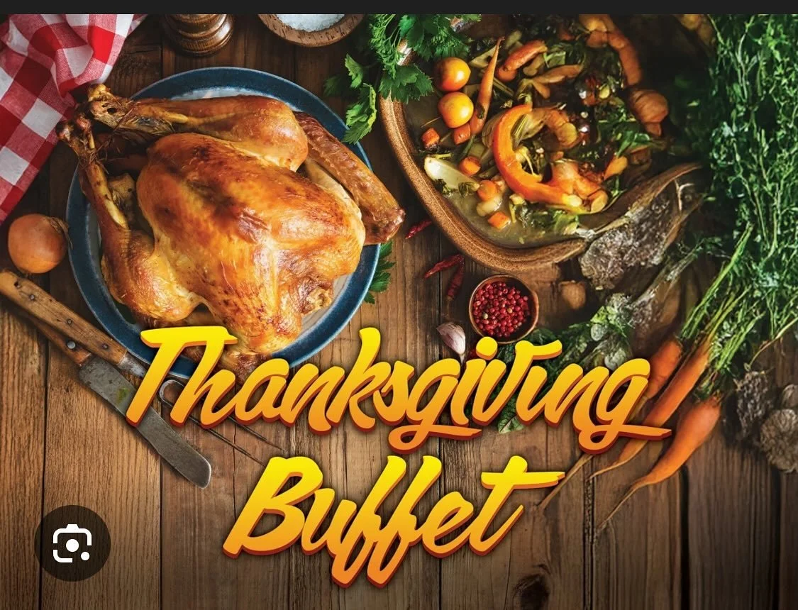 🦃 Thanksgiving Buffet Feast! 🍁
Celebrate this Thanksgiving with us and enjoy a delicious buffet full of your favorite holiday dishes &mdash; turkey, mashed potatoes, pumpkin pie, and more! 🥂

Bring your family and friends for a cozy, festive gathe