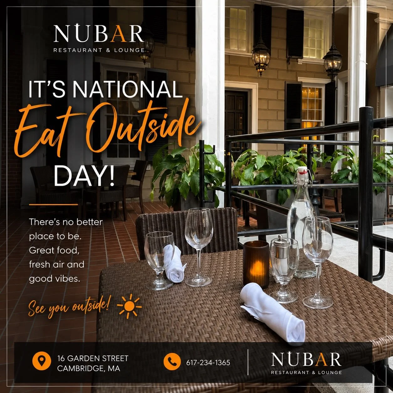 #nationaleatoutsideday #sheratoncommander #nubar#bestpatio#goodvibes
