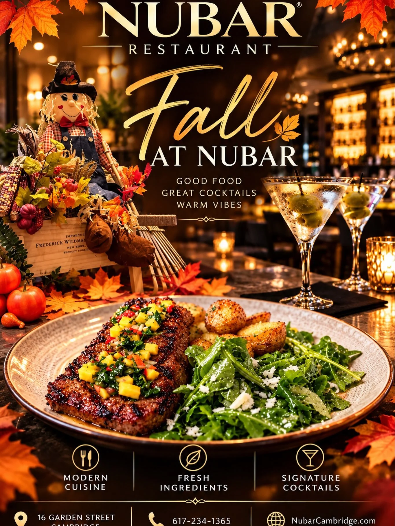 🍂 Fall is better at Nubar! 🍸✨
Cozy vibes, delicious food, and handcrafted cocktails await. Come sip, savor &amp; enjoy the season with us! 🍁

#NubarCambridge #FallAtNubar #CambridgeDining #FallVibes #cocktailtime🍹