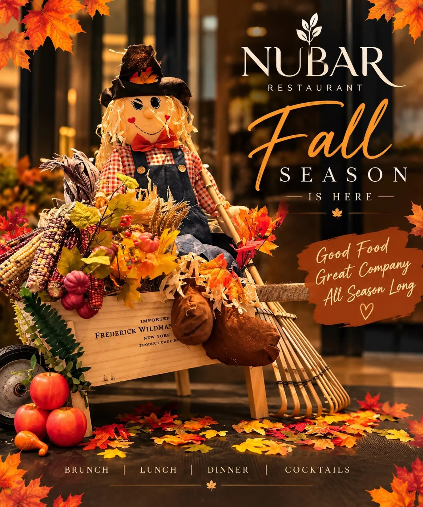 🍁 Fall looks good on Nubar.
Come in, get cozy, and enjoy the season with great food, cocktails &amp; good company. 🥂✨

Your fall table is waiting. 🍂

#Nubar #HelloFall #CambridgeDining #fallseason🍂🍁