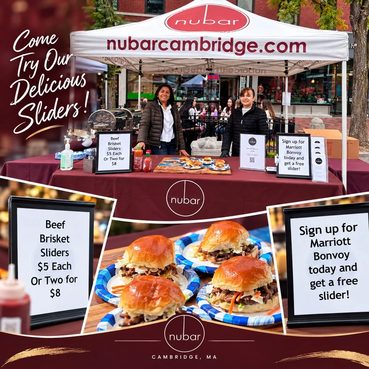 🍂🍻 Oktoberfest is happening NOW in Harvard Square! 🎉

Come join the fun and stop by Nubar for our delicious Beef Brisket Sliders! 🍔❤️

Great food, festive vibes, and good times await!

📍 Harvard Square &ndash; Nubar is here!