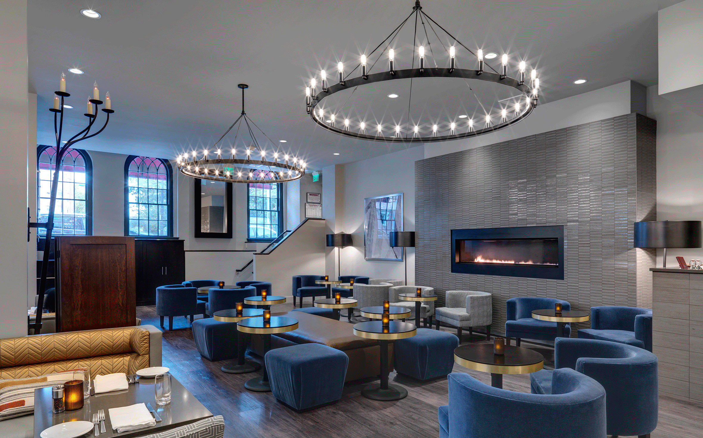 Nubar Lounge with fireplace