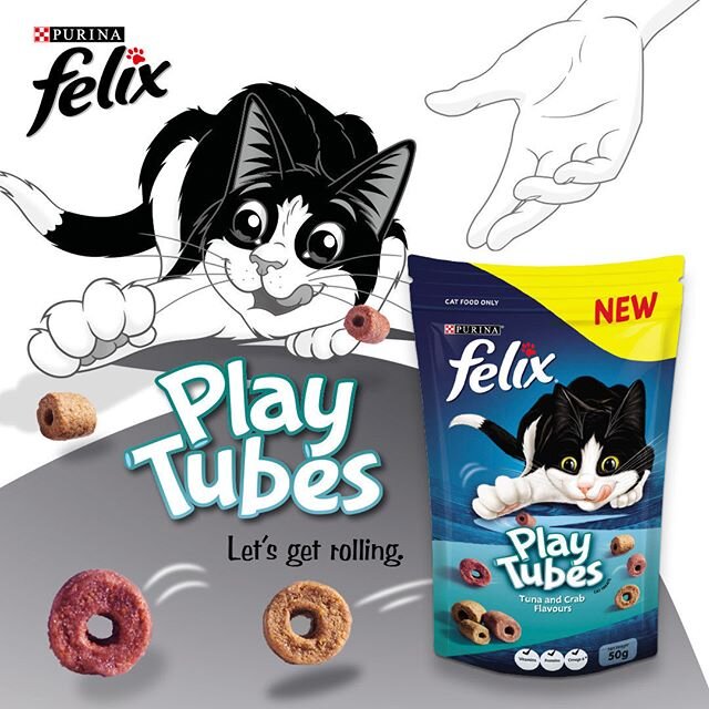 Share a moment of fun with your cat with new FELIX&reg; Play Tubes!⁠⠀
Irresistibly playful thanks to their unique rolling shape and exciting dual flavours, Play Tubes is a crunchy treat your cat will love. ⁠⠀
For tasty ways to play simply grab a trea