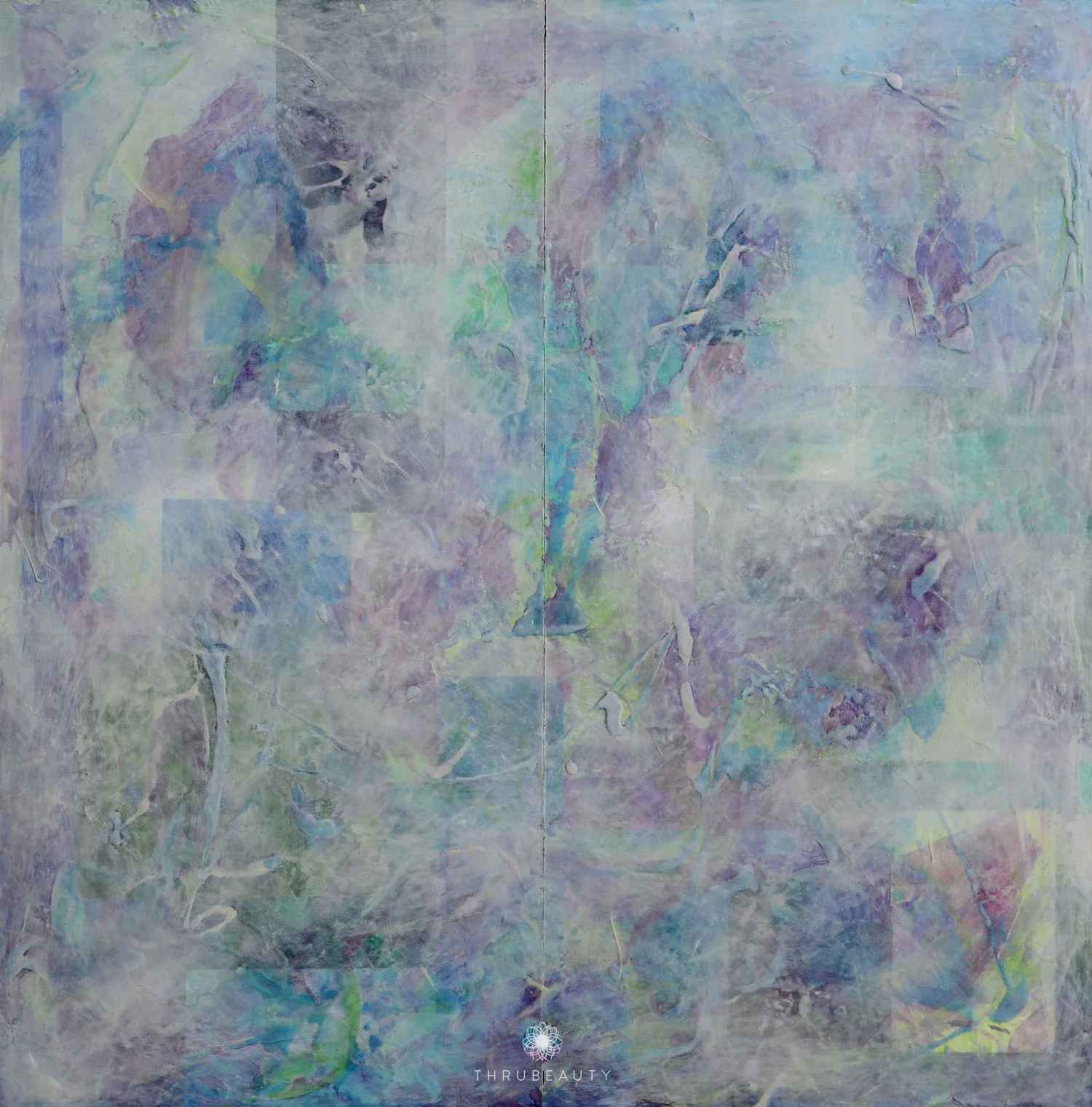 Layered color, layered texture. On wood. Matte finish.