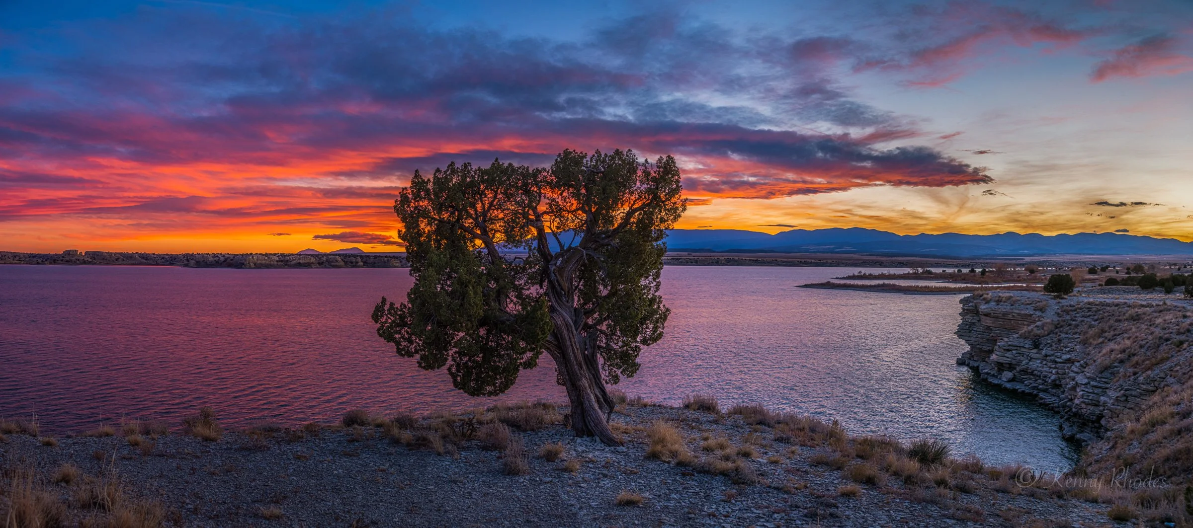 Shiprock Point Juniper Sunset Colors 3