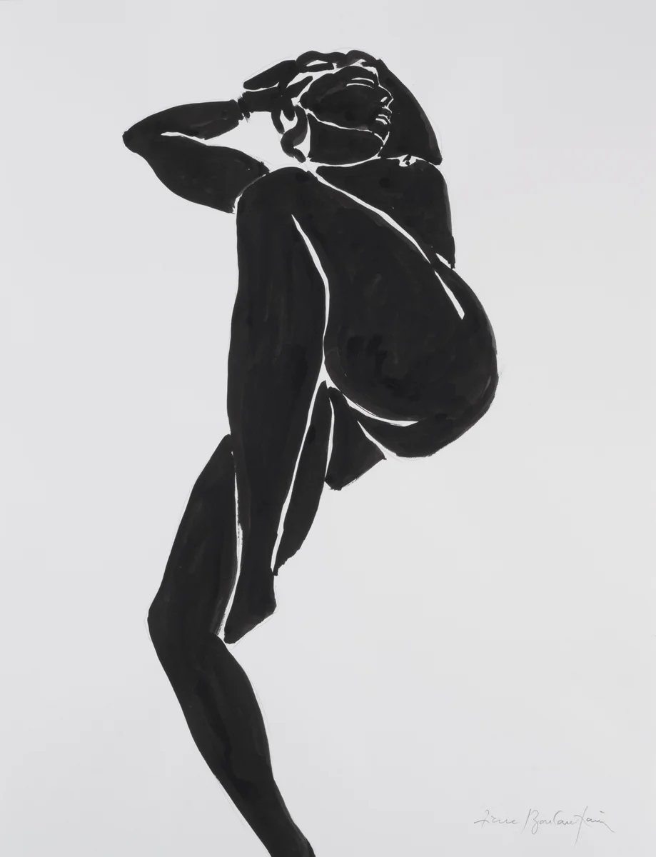 Nu, 3, Indian ink on paper, 25 x 19.5 in, 64 x 50 cm