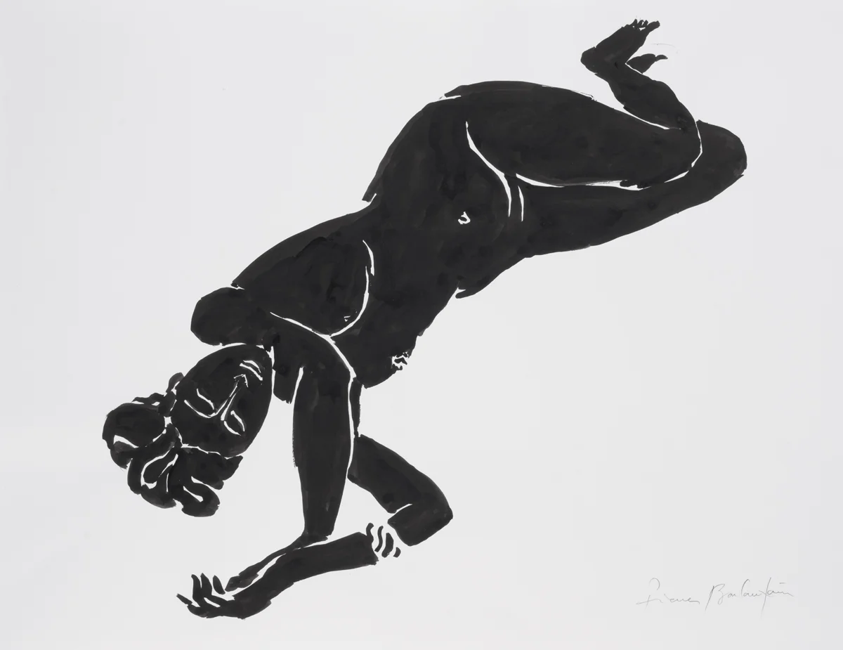 Nu, 7, Indian ink on paper, 19.5 x25 in, 50 x 64 cm