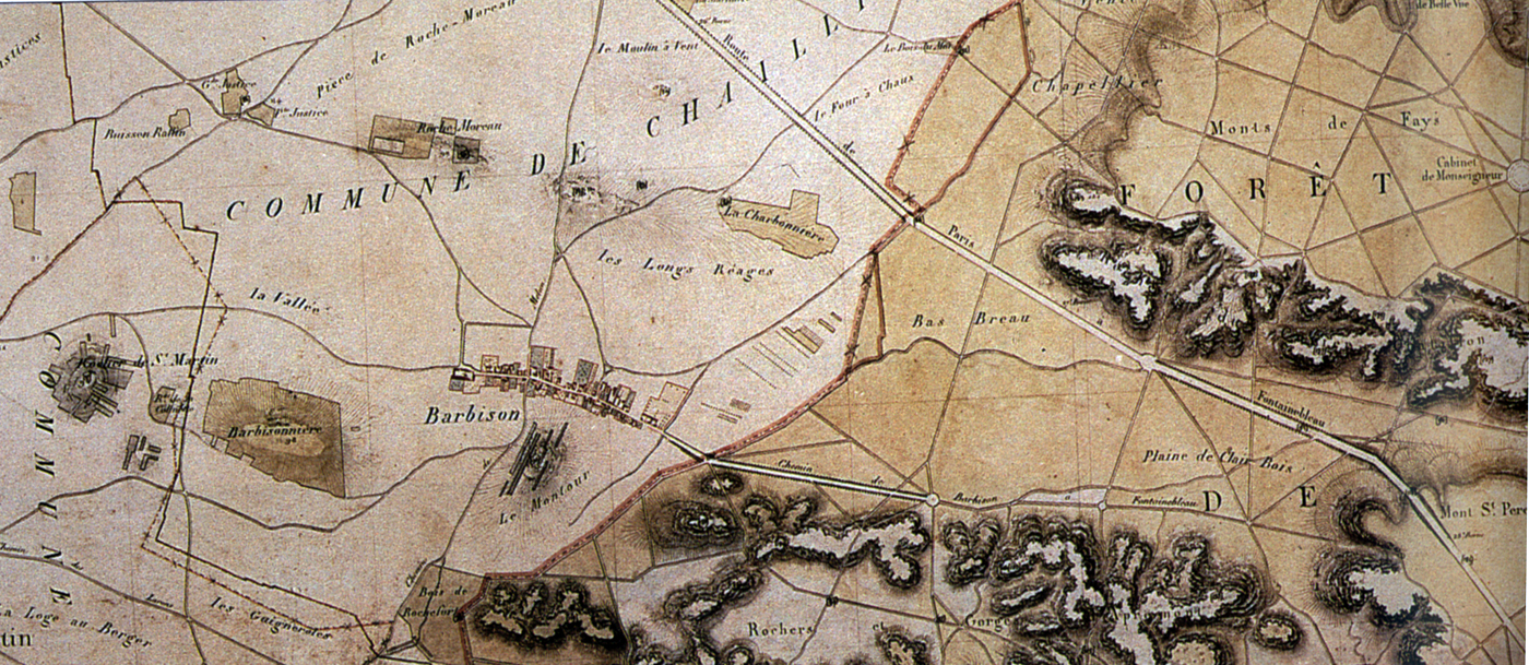 Map of the Barbizon region, France
