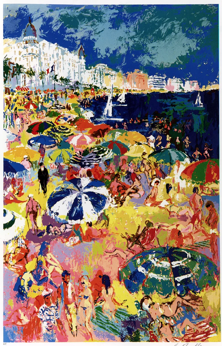 Beach at Cannes, Serigraph, 37 x 24 in