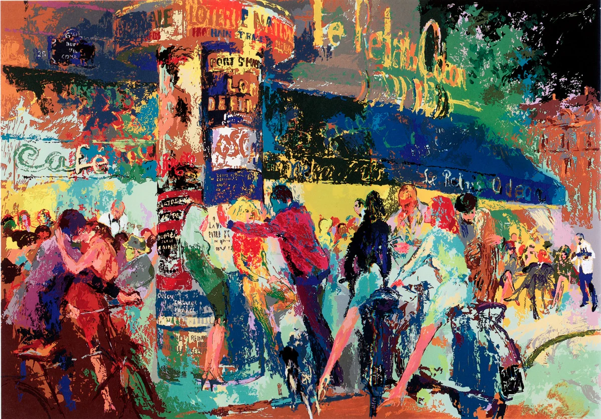 Left Bank Café, Serigraph, 26 x 38 in