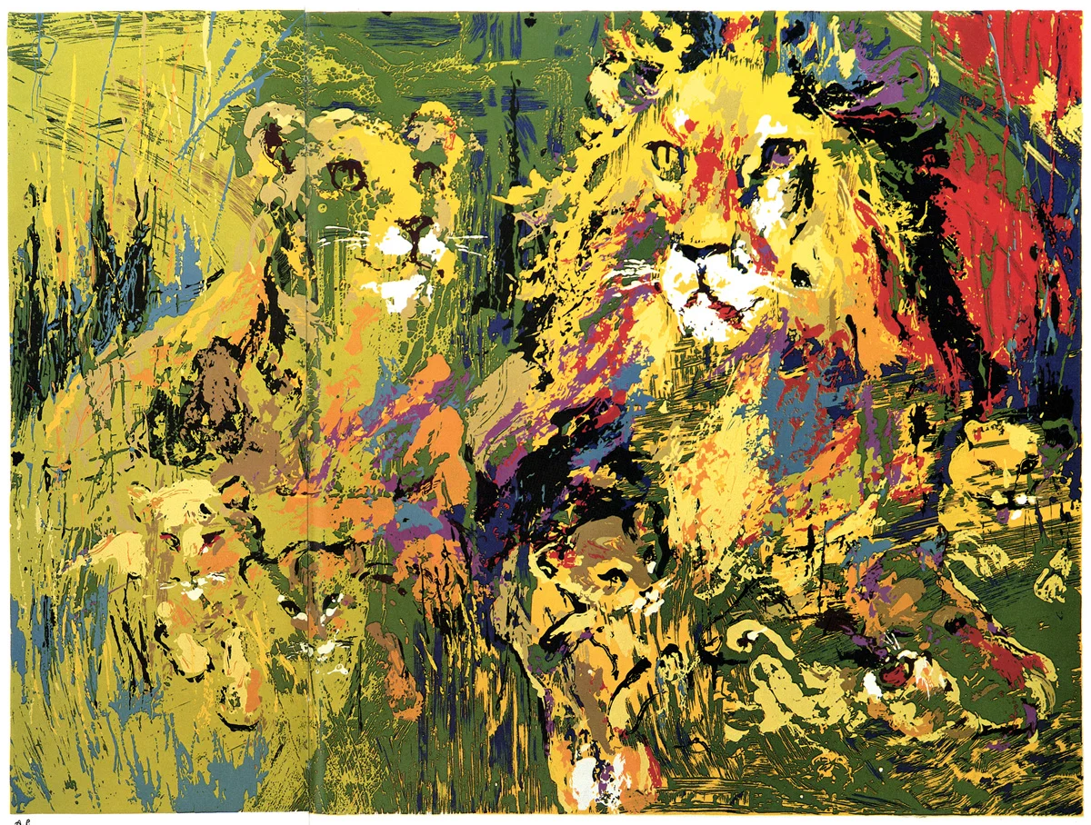 Lion Family, Serigraph, 29 x 39 in