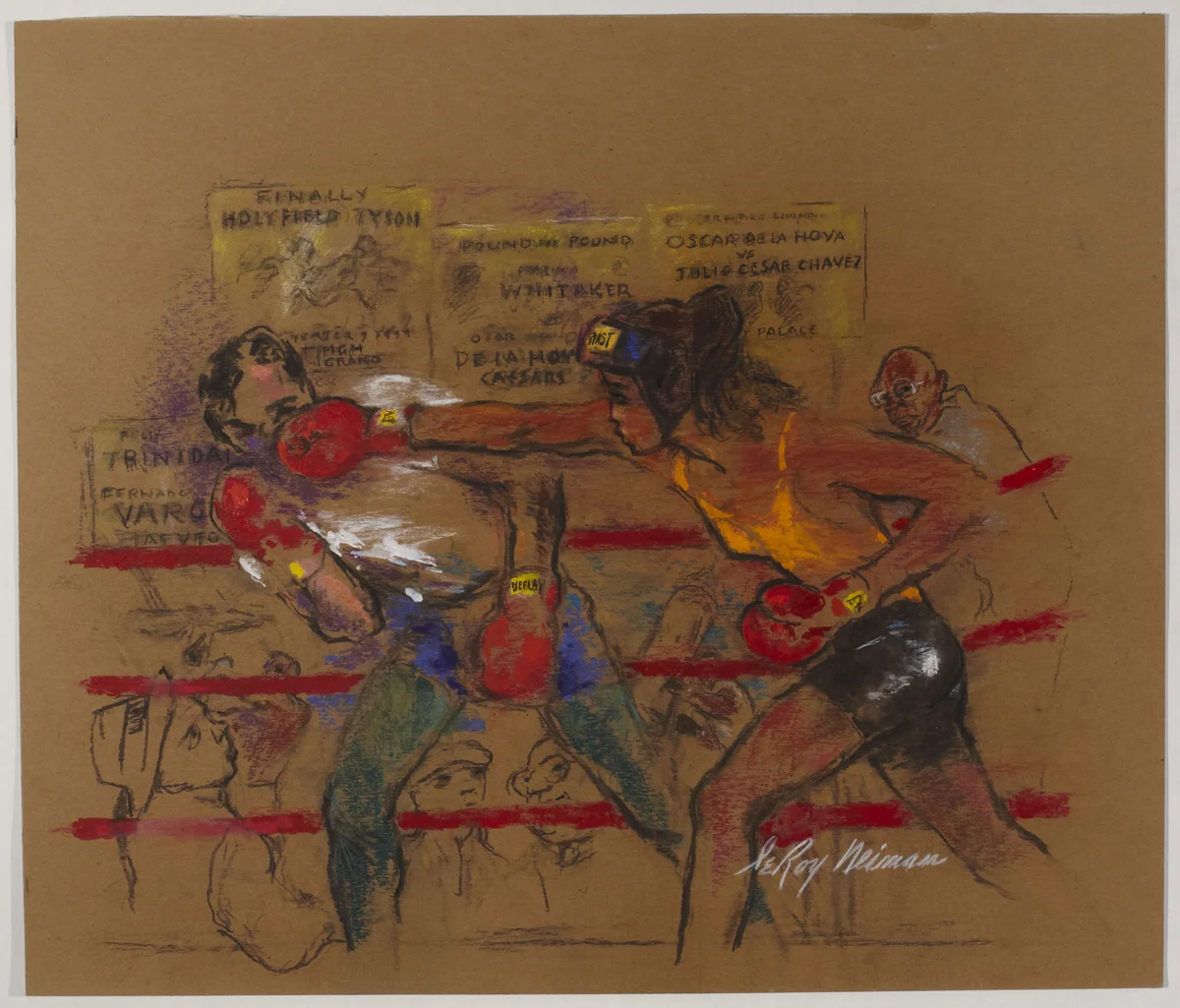 Match of the Sexes, mixed media on paper, 23 x 27 in