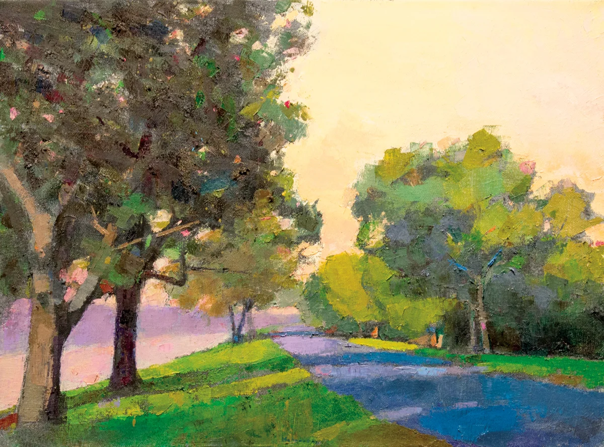 Sunset Sacramento Delta, Oil on Canvas, 29 x 39 in (65 x 87), 2016