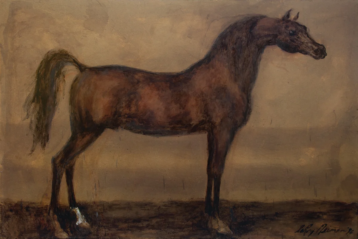 Pesniar (Arabian Horse), Mixed Media on Panel, 48 X 72 in, 1985