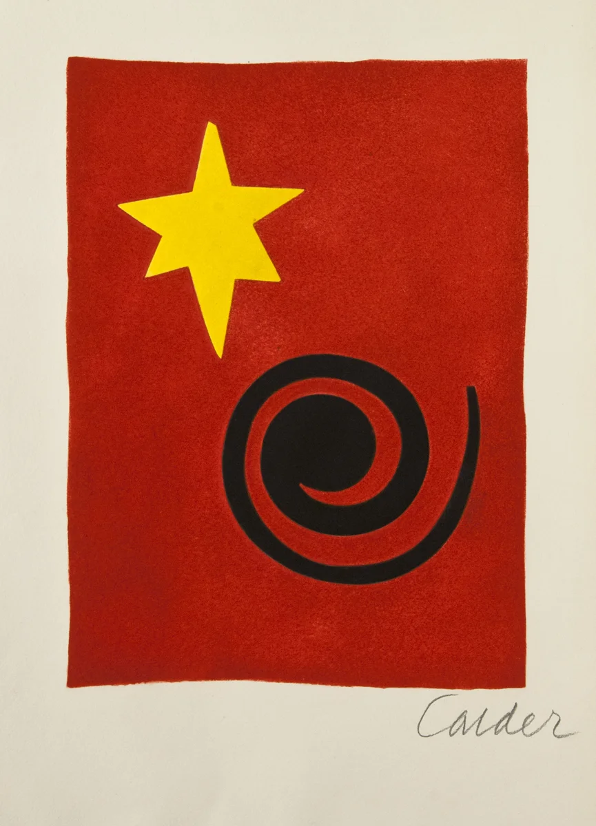 SOLD Fetes Plate 5, Aquatint and pochoir, 19 x 14.3 in, signed, 1971