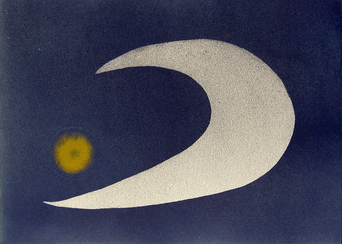 Cantic del Sol Plate 10, Etching with Aquatint, 13.5 x 20 in, signed, 1975