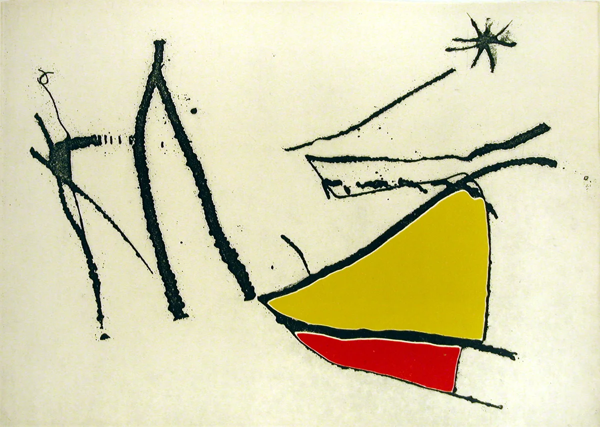 Cantic del Sol Plate 24, Etching with Aquatint, 13.5 x 20 in, signed, 1975