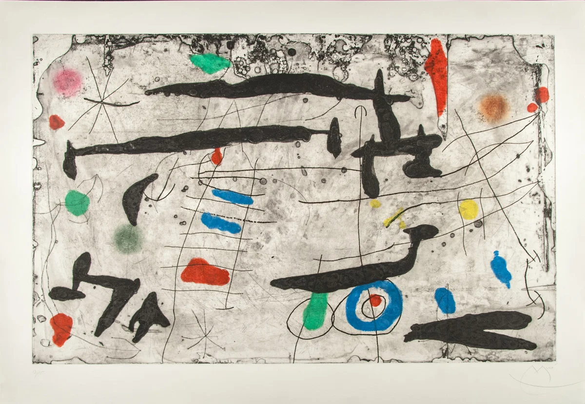 Trace sur la Paroi II, Etching and aquatint with carborundum, 29 x 41 in, signed, 1967