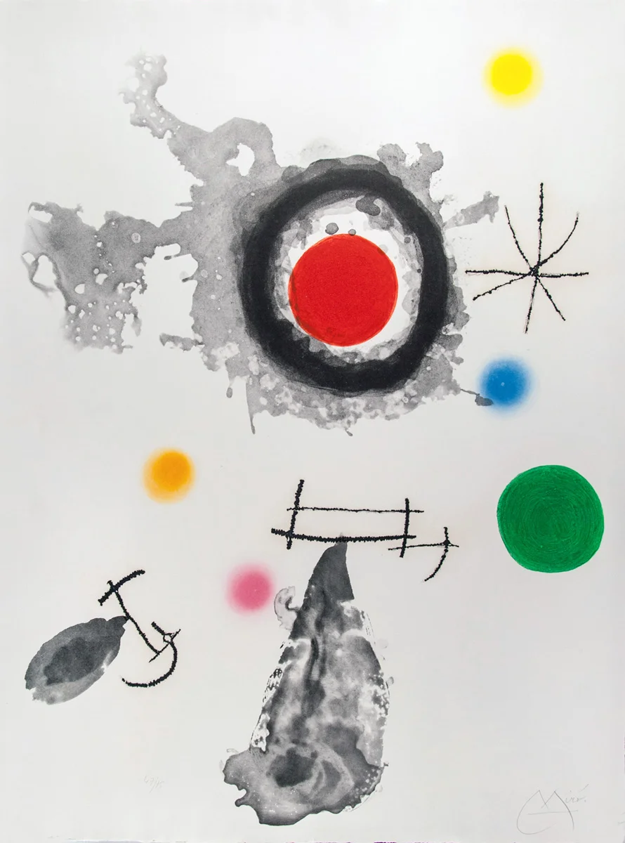 Astre et Fumée, Etching and aquatint, 29.5 x 22 in, signed, 1967
