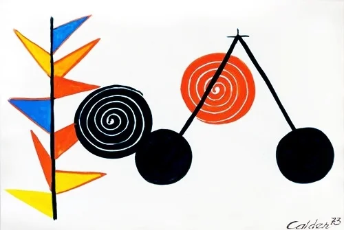 Alexander Calder, Balancier , gouache and ink on paper, 1969