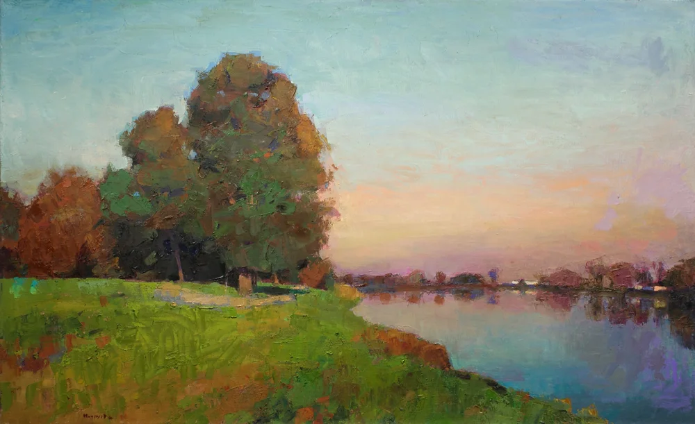 On the delta, oil on canvas, 38 x 62 in, 2017