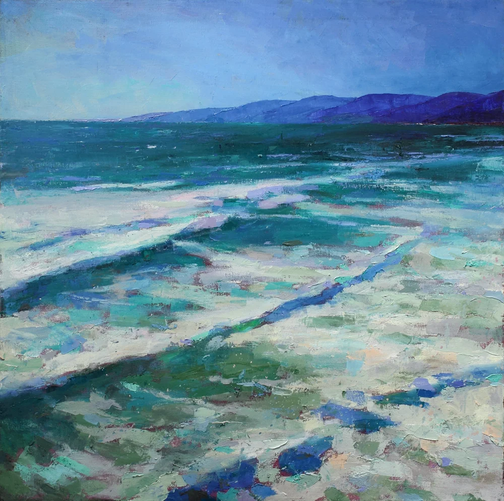 The surf, oil on canvas, 39 x 39 in, 2017
