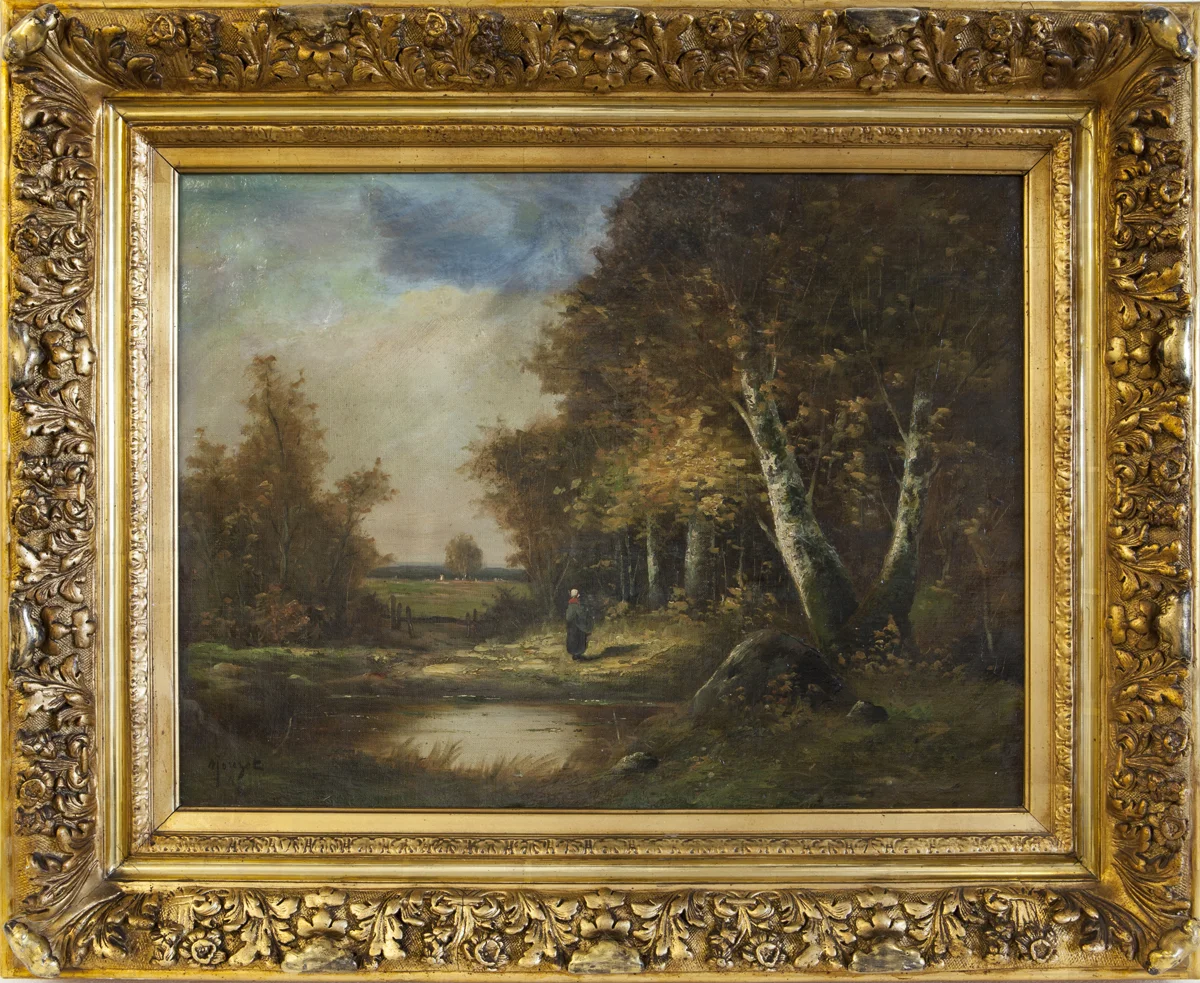 Morizot, Edma, Automne en forêt, Oil on canvas, 19.5 x 25.9 in