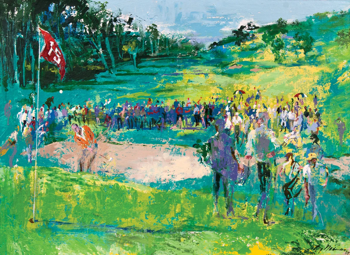 Leroy Neiman, 15th Hole, Acrylic & enamel on board, 22 x 30 in, 1969