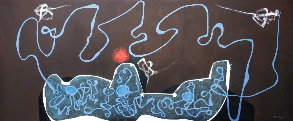 Moon day, oil on canvas, 39 x 95 in, 2016