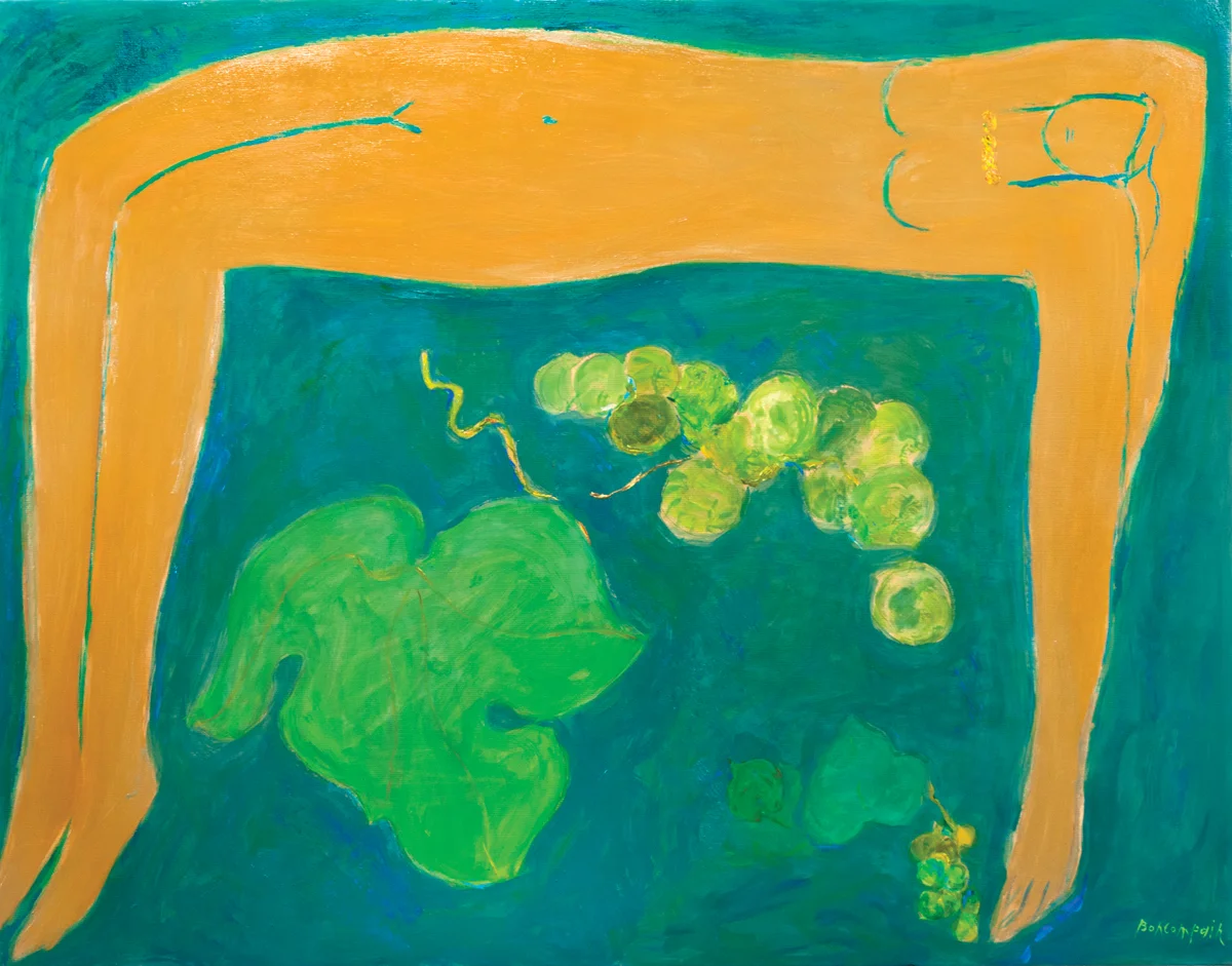 Naked at the cluster, Oil on paper on canvas, 44 x 57 in.