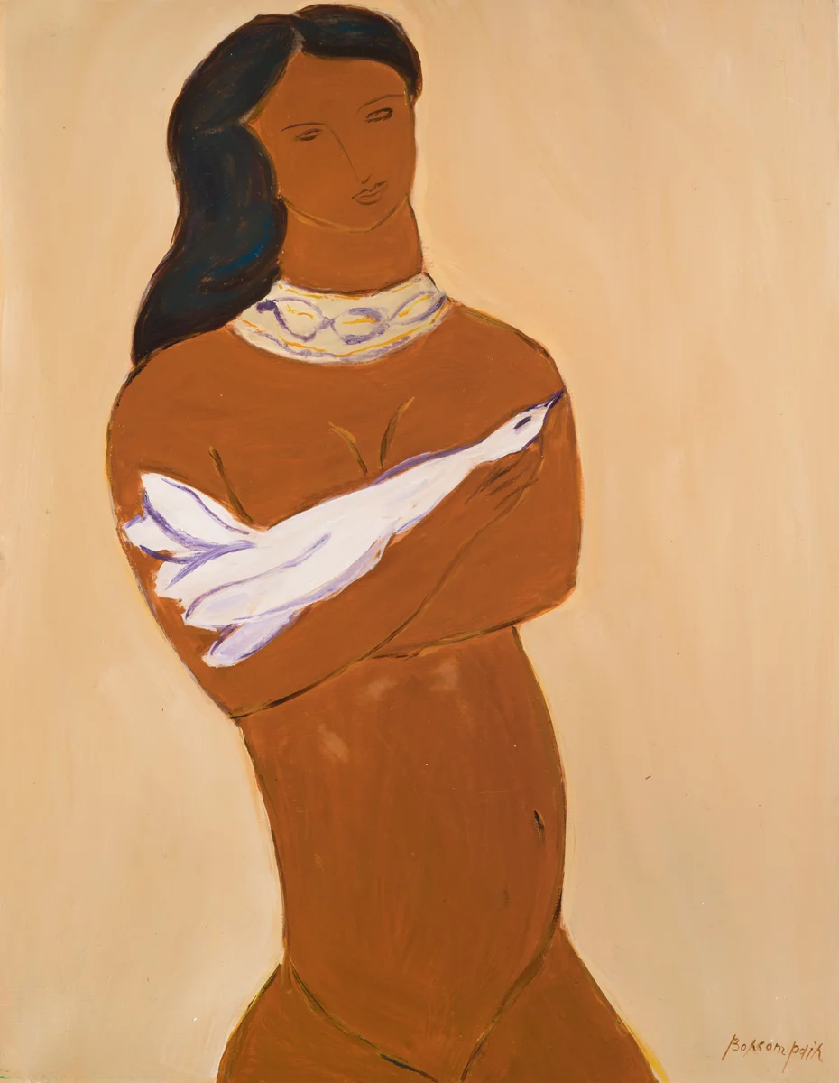 The unique one is my dove, my immaculate, Oil on paper on board, 26 x 20 in